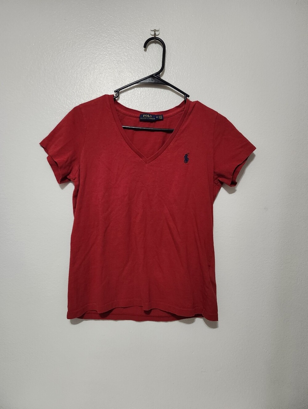 Polo by Ralph Lauren Red V-Neck Short Sleeve Tee with Navy Pony